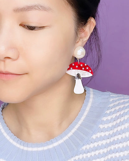 Mushroom Pearl Earrings