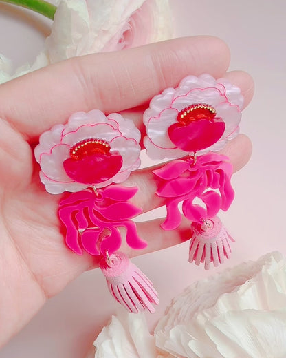 Peony Tassels Earrings