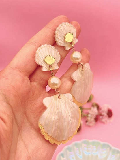 Pearl Shell Dangle Earrings