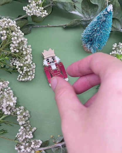 Nutcracker Brooch (Red)