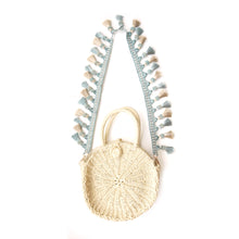 Load image into Gallery viewer, Bohemian Straw Woven Bag - Blue Tassels Strap