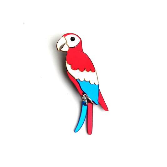 Scarlet Macaw Brooch