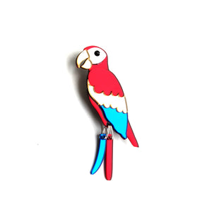 Scarlet Macaw Brooch