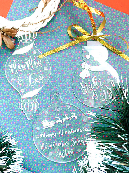 Custom Christmas Tree Ornament - Clear