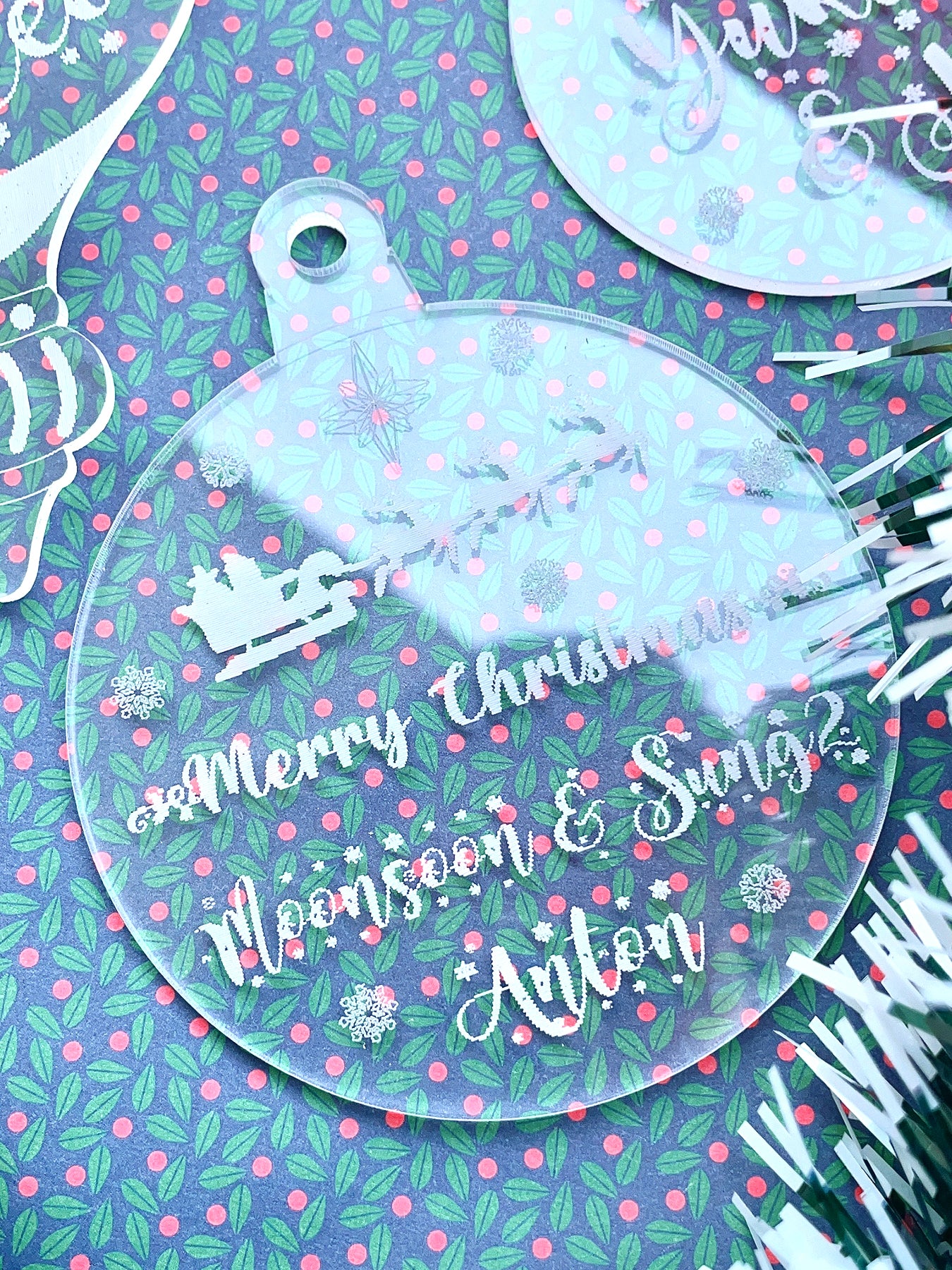 Custom Christmas Tree Ornament - Clear
