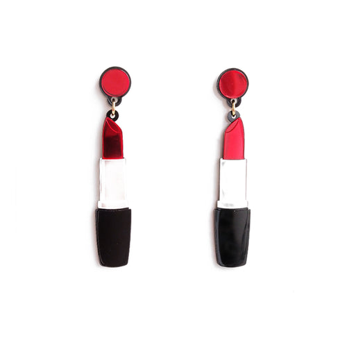 Lipstick Earrings - Red