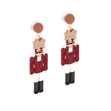 Load image into Gallery viewer, Nutcracker Earrings - Red and Red