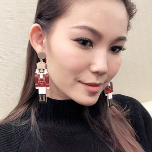 Nutcracker Earrings - Red and Red