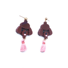 Load image into Gallery viewer, Poodle Head Dangle Earrings