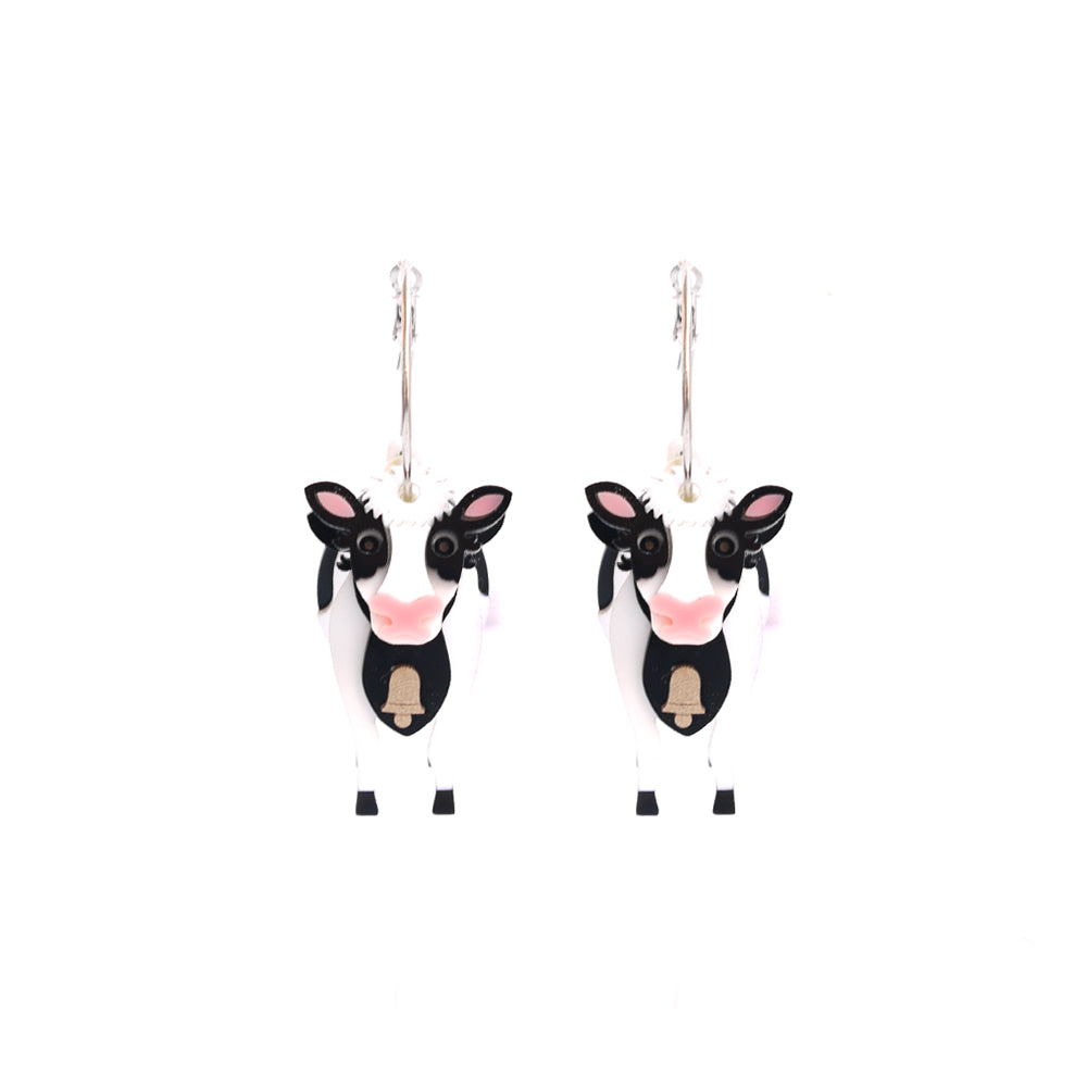 3D Cow Hoop Earrings (many ways)