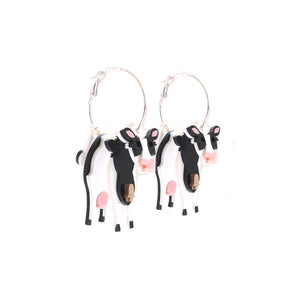 3D Cow Hoop Earrings (many ways)