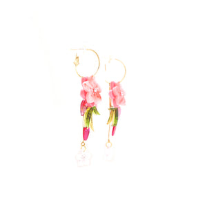 Peach Blossom Hoop Earrings (many ways)