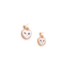 Load image into Gallery viewer, Barn Owl Head Earrings