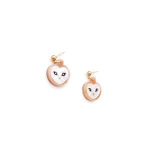 Barn Owl Head Earrings