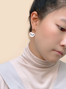 Barn Owl Head Earrings