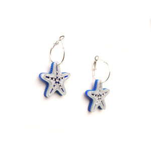 Star Fish Hoops (Blue)
