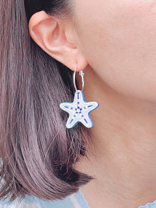 Star Fish Hoops (Blue)
