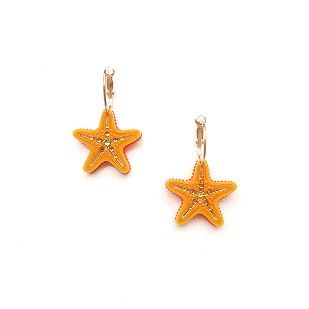 Star Fish Hoops (Orange)