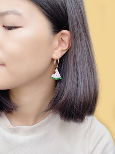 Water Melon Hoop Earrings