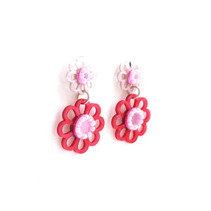 Pink Pearl Blossom Earrings