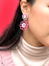 Load image into Gallery viewer, Pink Pearl Blossom Earrings