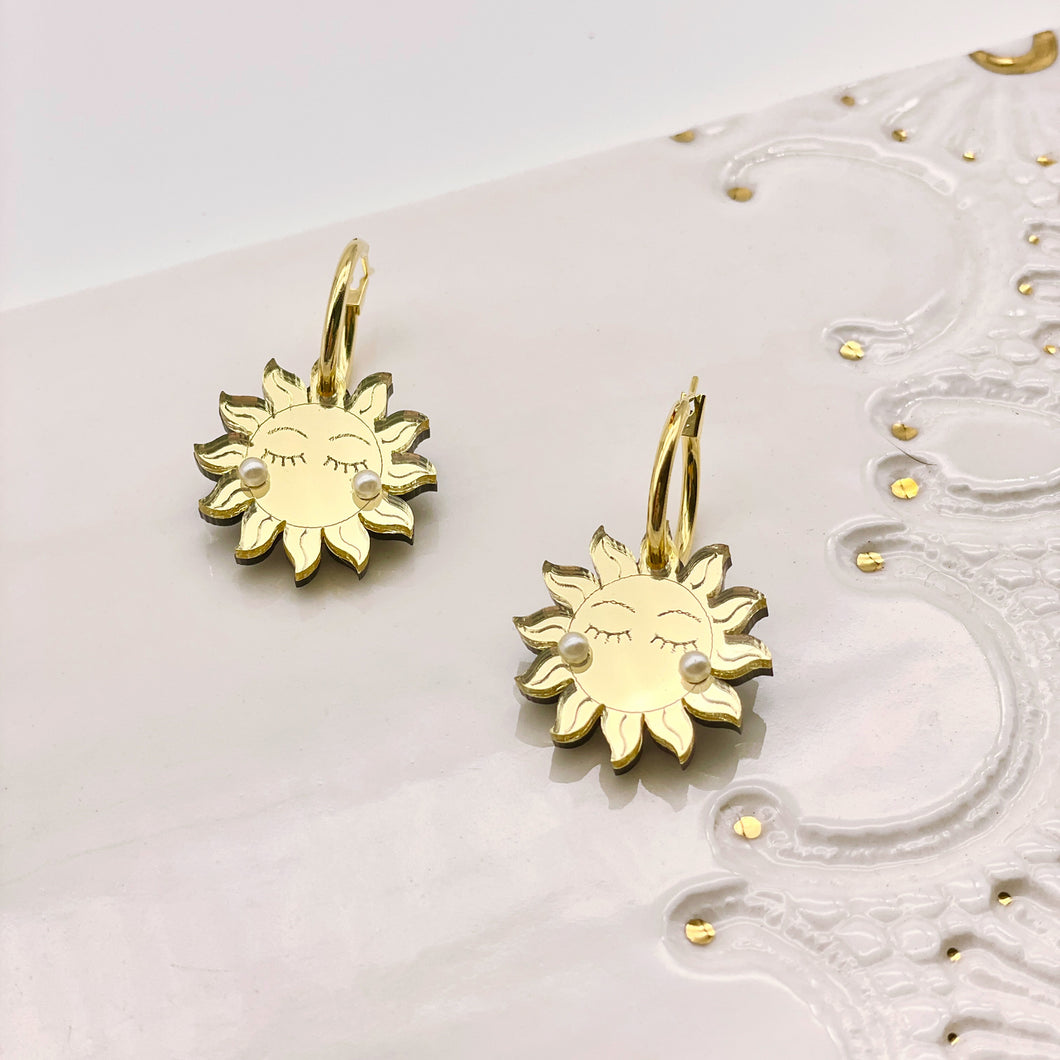 Sun Hoop Earrings