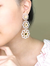 Load image into Gallery viewer, White Pearl Blossom Earrings