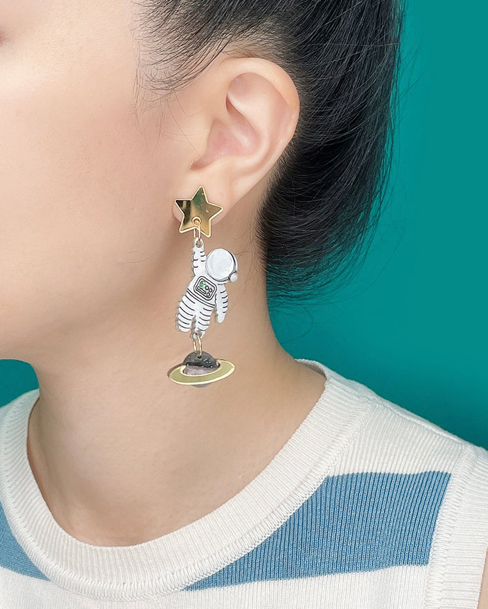 Astronaut earrings hot sale