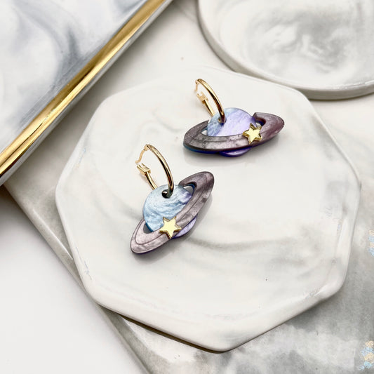 Planet Hoop Earrings
