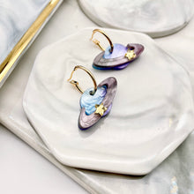 Load image into Gallery viewer, Planet Hoop Earrings