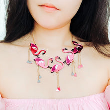 Load image into Gallery viewer, Flamingo Statement Necklace