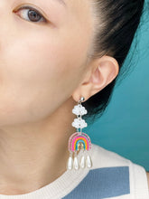 Load image into Gallery viewer, Rainbow Pearl Drop Earrings